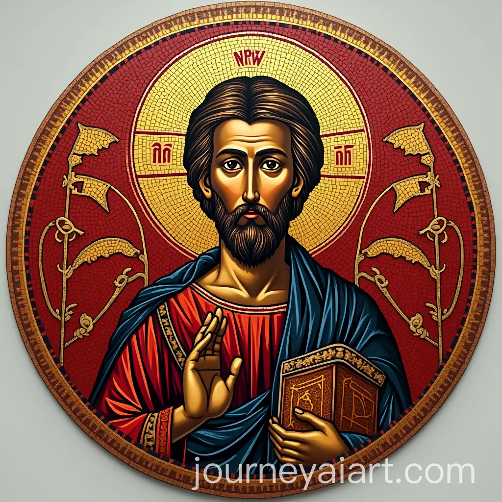 Modern-Byzantine-Mosaic-Logo-Featuring-a-Christian-Saint