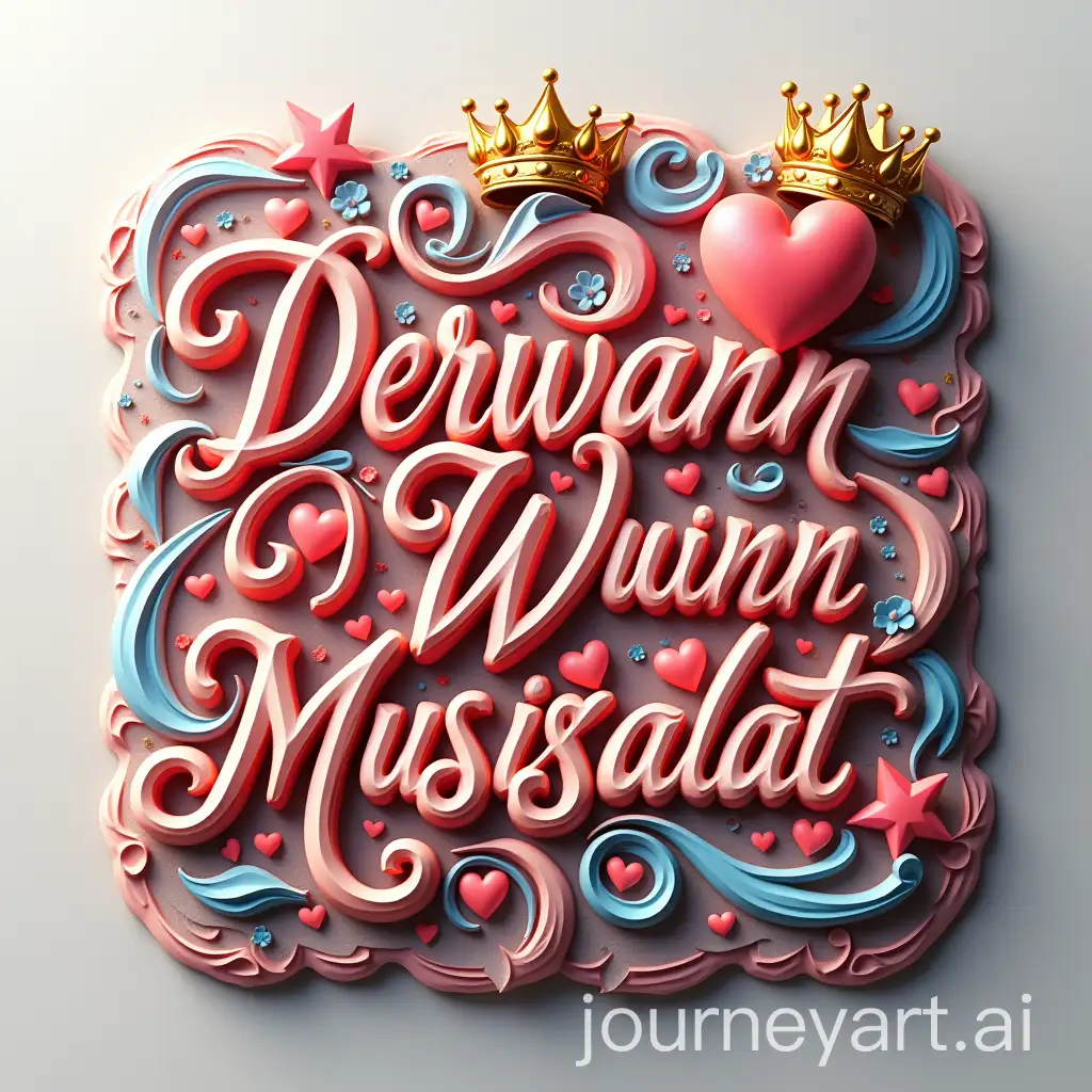 Elegant-3D-Typography-Art-DerWann-Musiksalat-with-Romantic-Elements