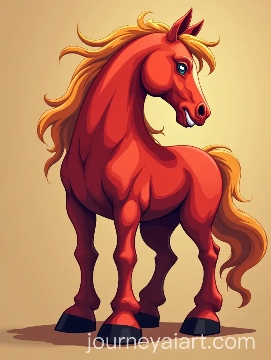 Humanoid-Red-Horse-Vector-Art-with-Futuristic-Design
