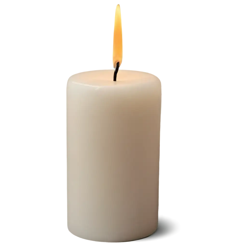 Lit candle color white