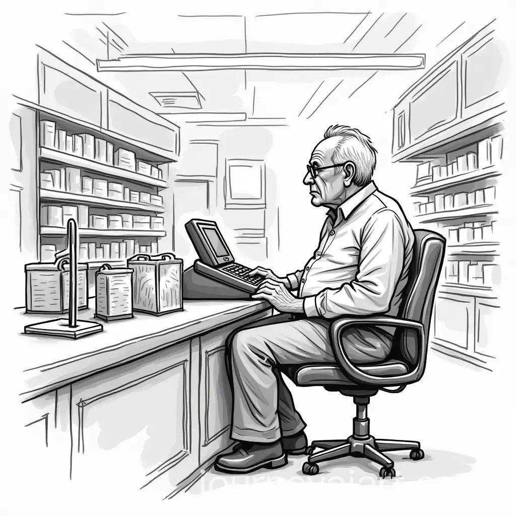 Elderly-Man-at-Supermarket-Billing-Counter