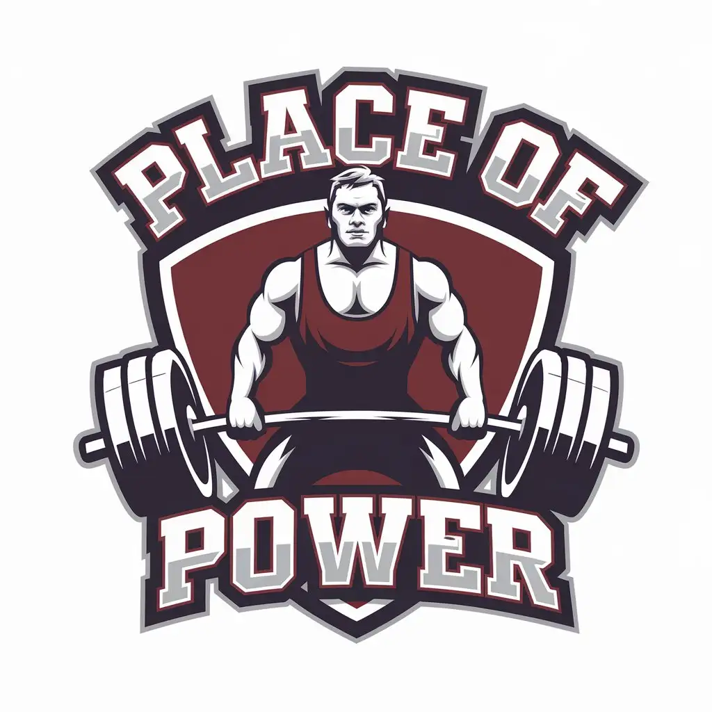 LOGO-Design-for-PowerPlace-Russian-Weightlifter-with-Strength-and-Fitness-Industry-Aesthetics