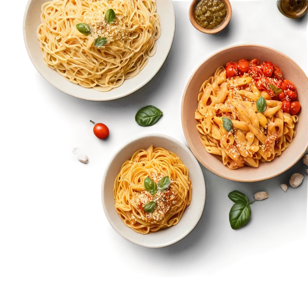 pasta food bowl, italian pasta, top view