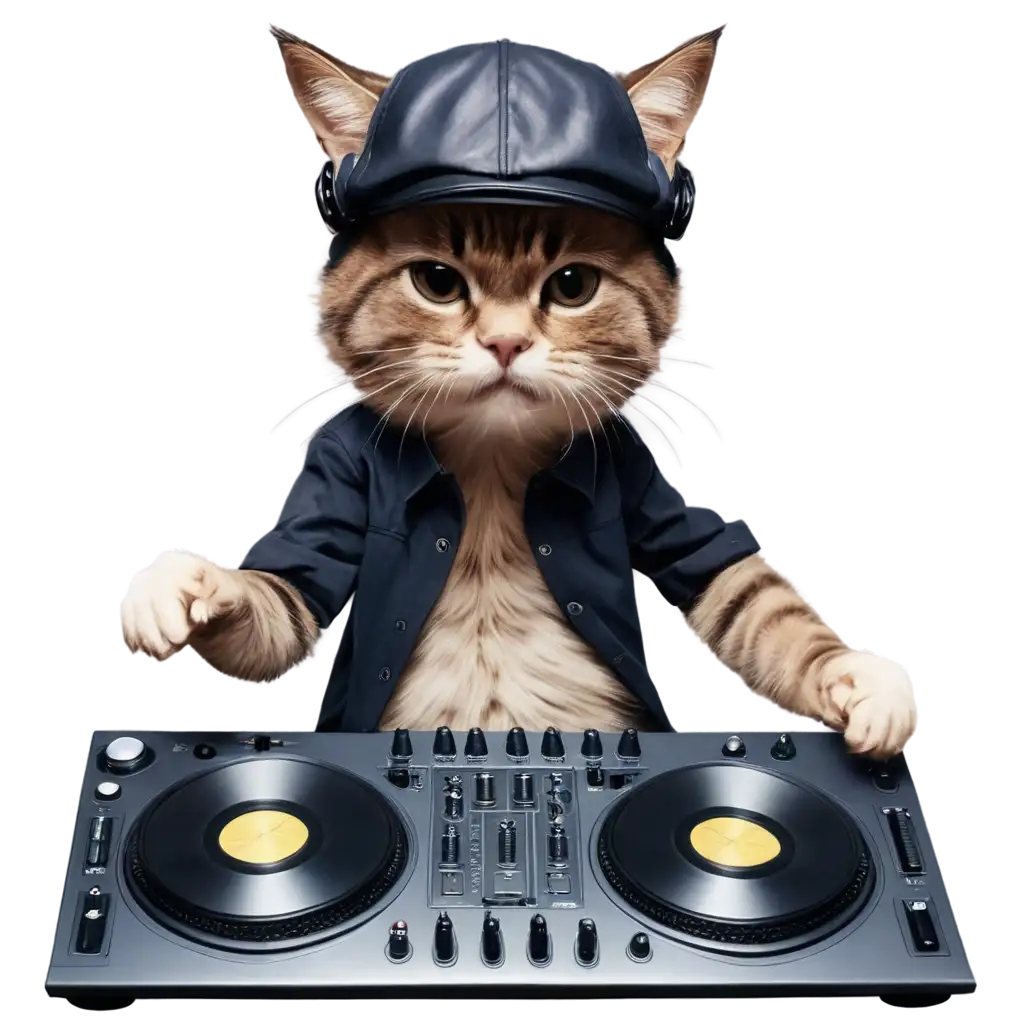 Cat-DJ-PNG-Image-for-Creative-and-Entertainment-Purposes