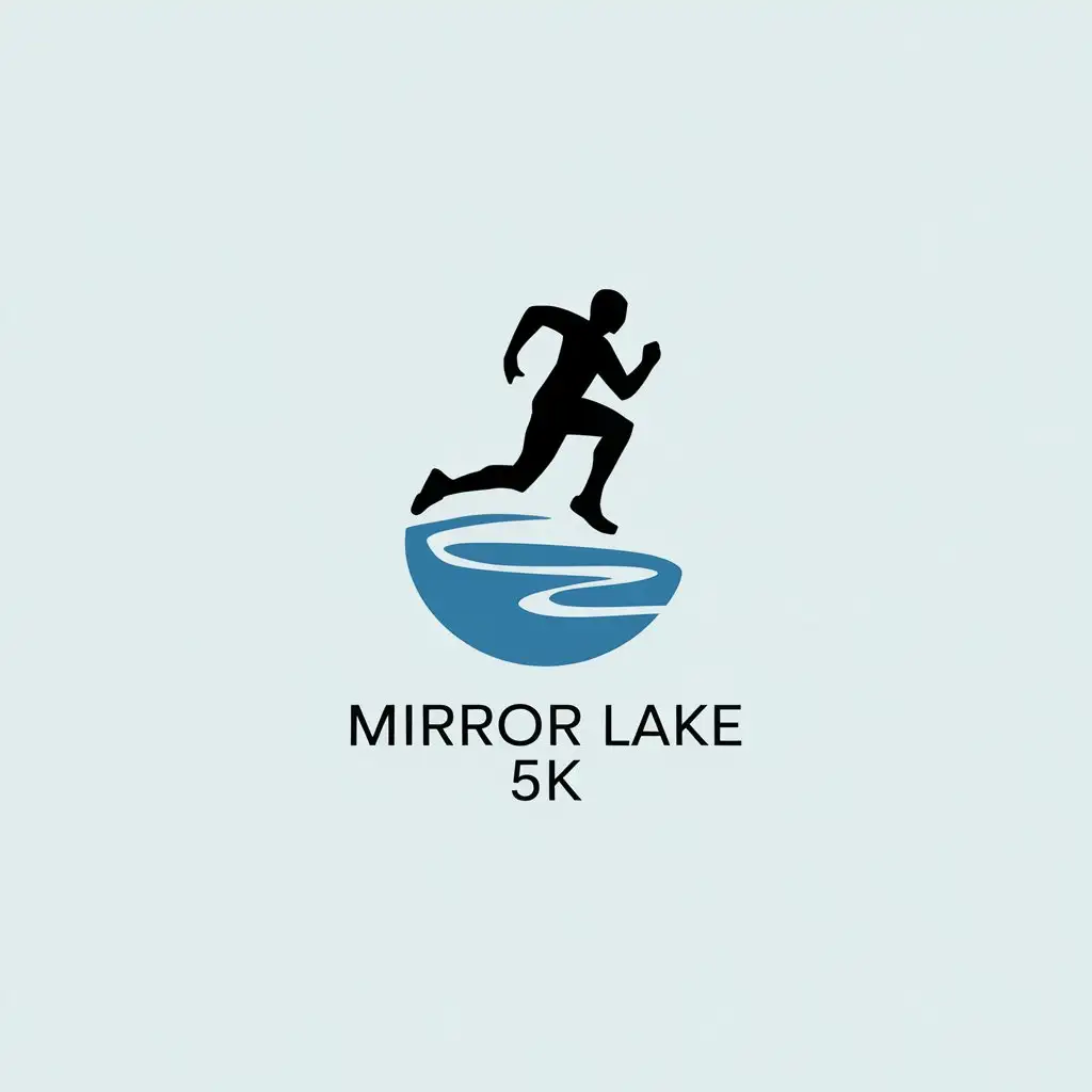 LOGO Design for Mirror Lake 5K Simplistic Blue Design Inspired by Downtown St Petersburg