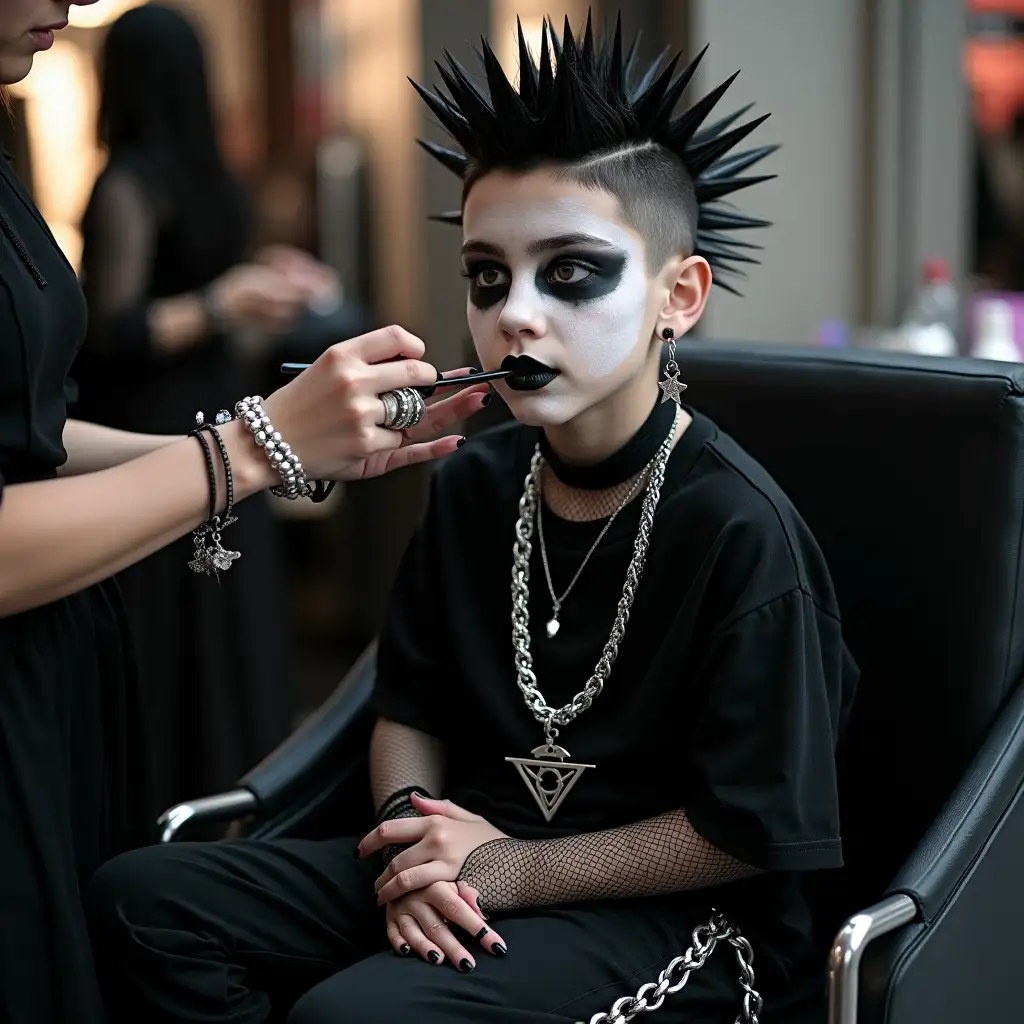 Gothic-12YearOld-Boy-Getting-Makeover-at-Hot-Topic