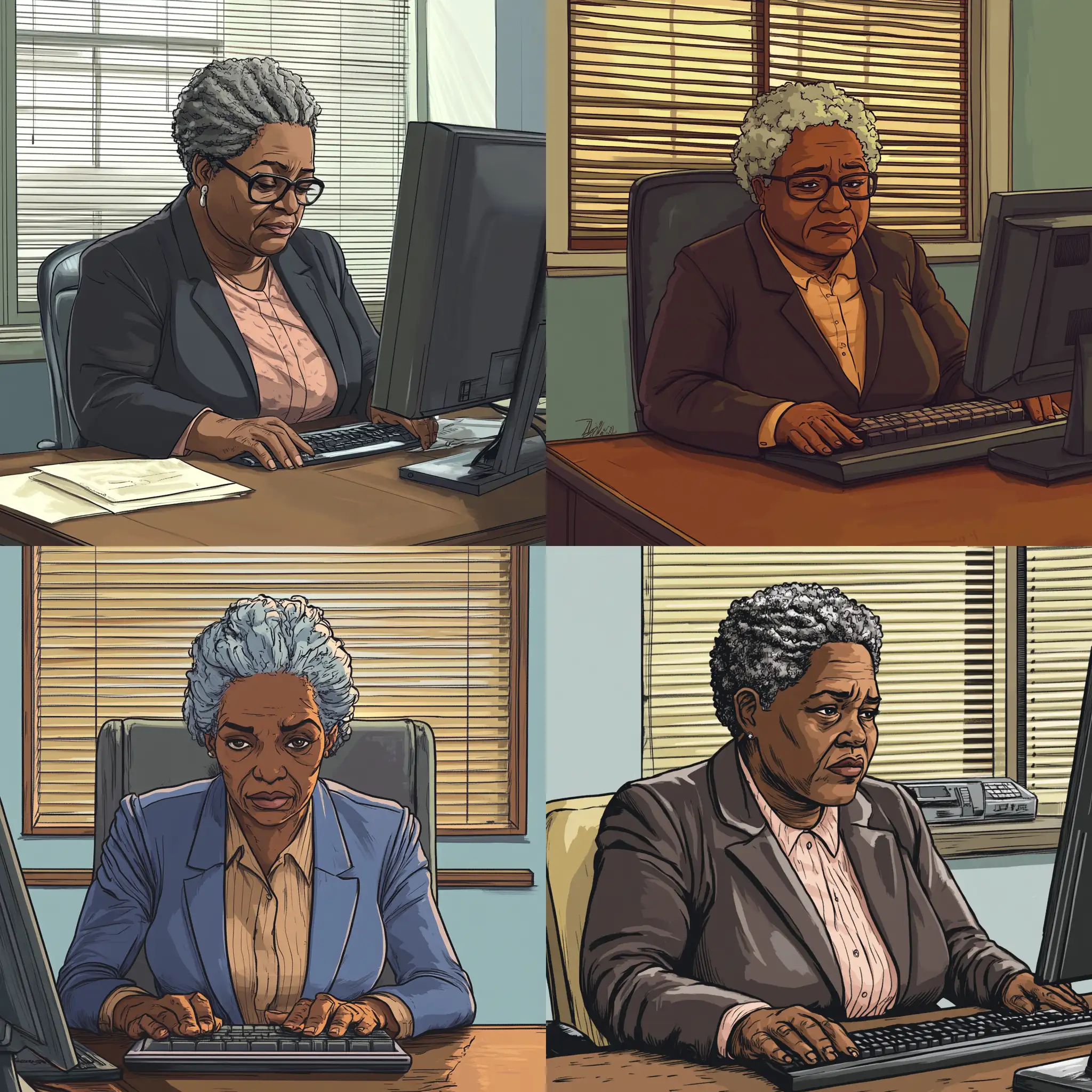 Older-African-American-School-Director-at-a-Wooden-Desk