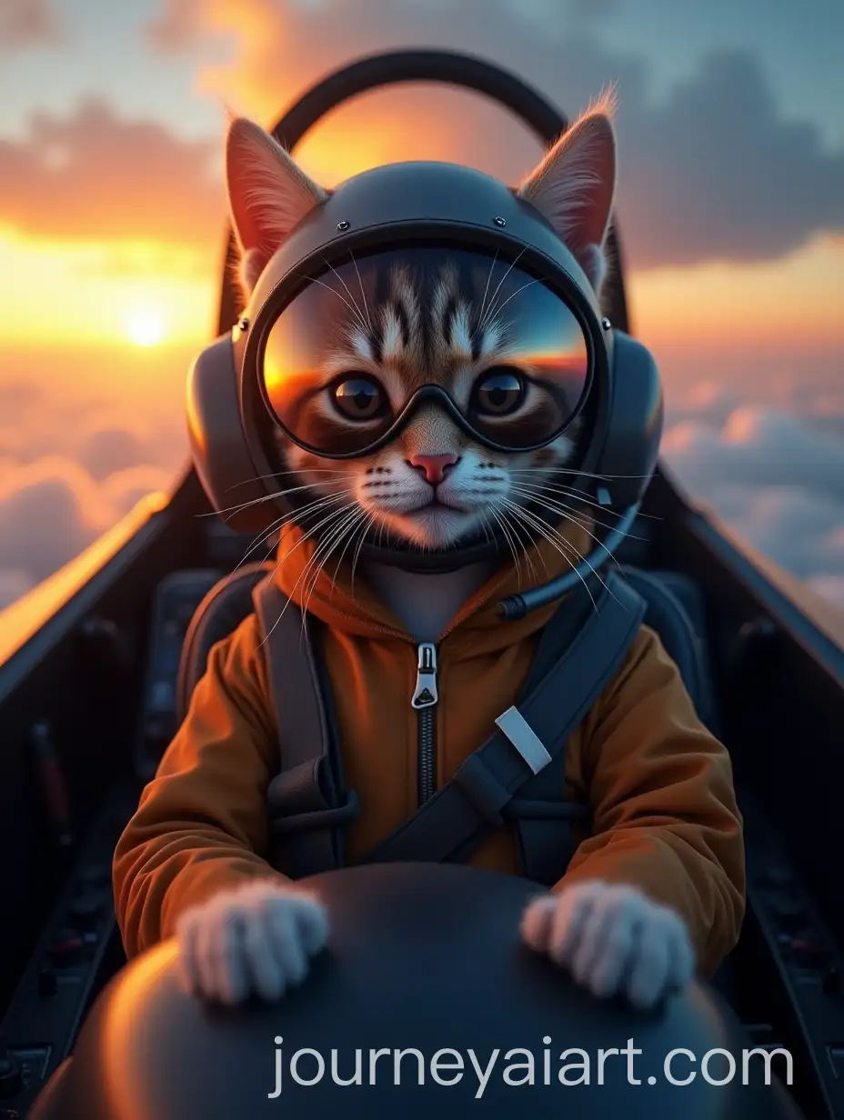 Confident-Humanoid-Cat-Pilot-in-a-Cockpit-at-Sunset