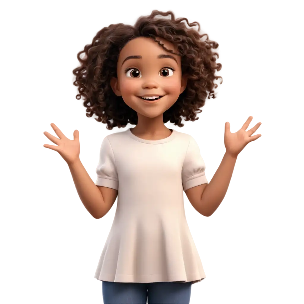 Playful-Animated-PNG-of-a-LightSkinned-African-Girl-with-Dark-Brown-Eyes-and-Short-Hair