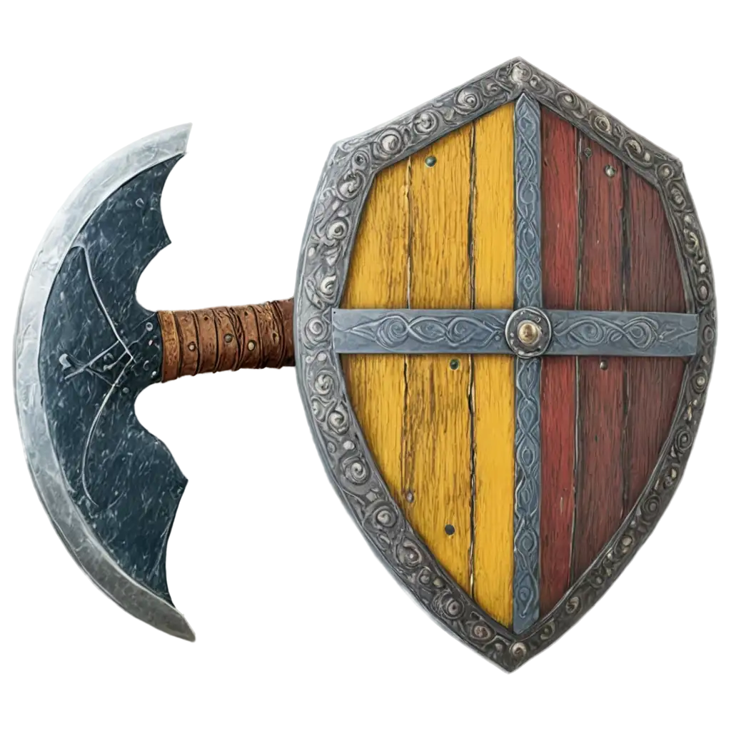 SEOOptimized-Viking-Shield-PNG-Image-with-Blue-and-Yellow-Design