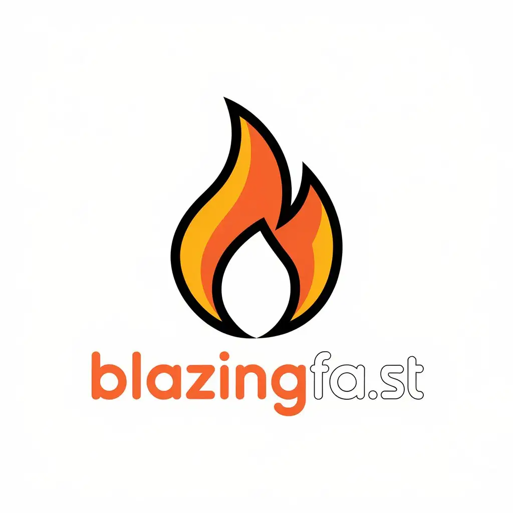 LOGO Design for BlazingFast Fire Flames Symbol with Bold Text for Technology Industry