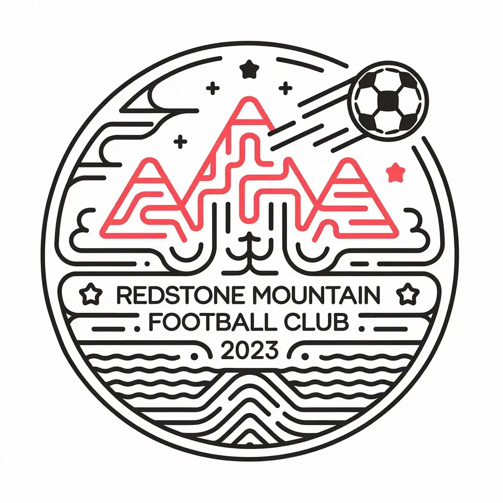 LOGO-Design-for-Redstone-Mountain-Football-Club-2023-Simple-Pen-Drawing-Style-with-Symbolic-Elements