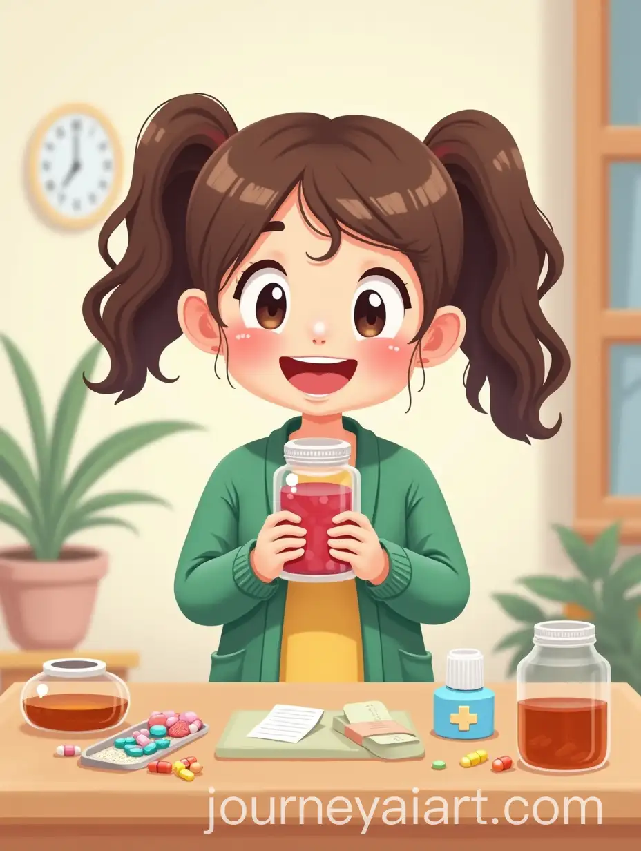 Girl-Playing-with-Medical-Kit-at-Home-Smiling-and-Holding-Pills
