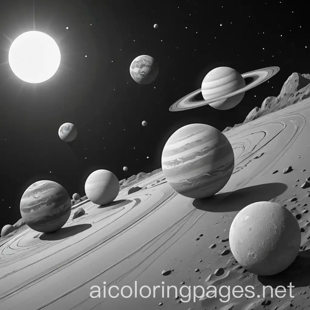 Solar-System-Coloring-Page-Eight-Planets-and-Sun