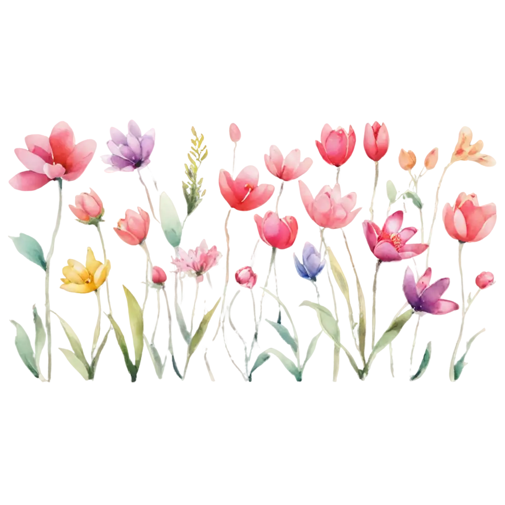 Watercolor-Spring-Flowers-PNG-HighQuality-Transparent-Floral-Artwork-for-Your-Designs