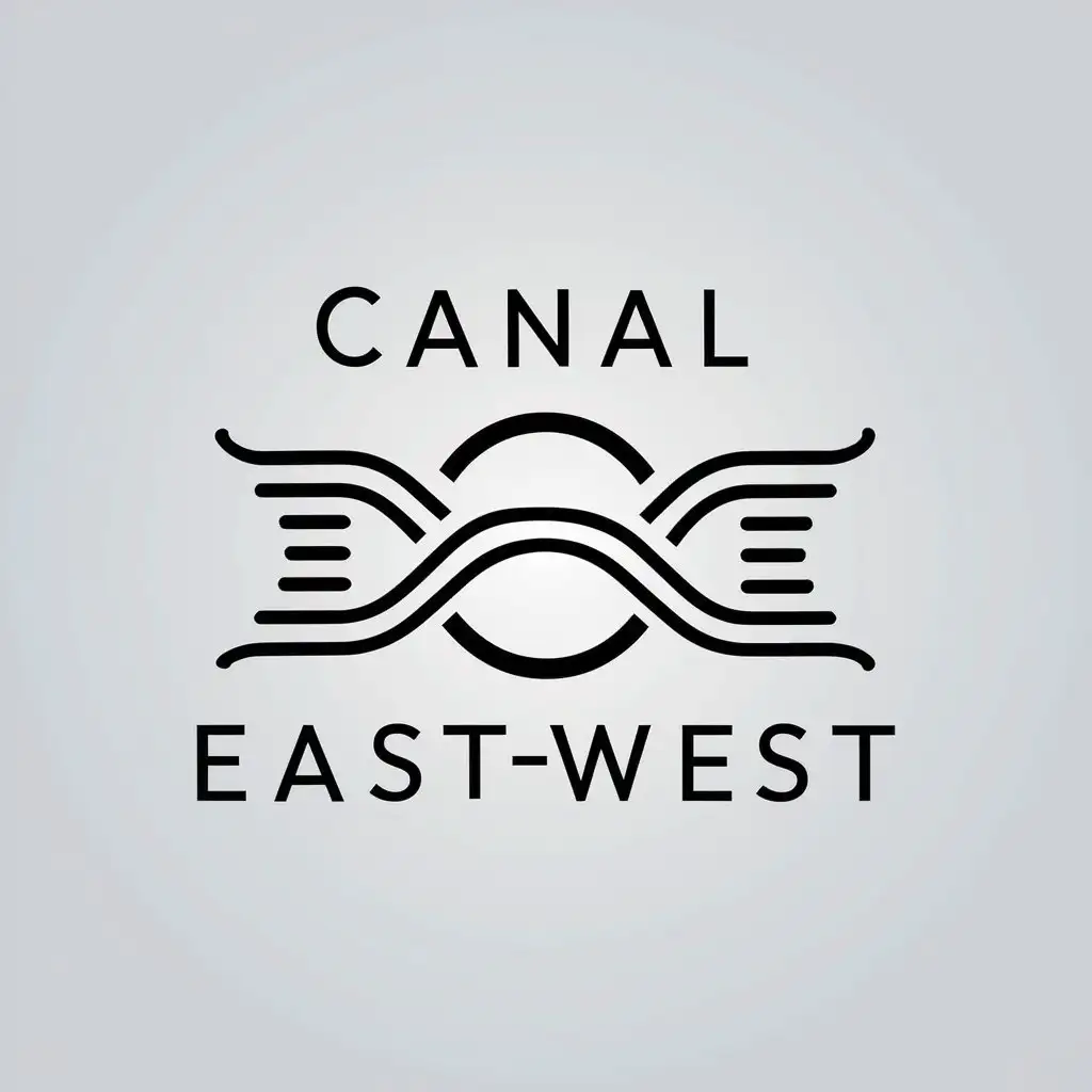 a vector logo design,with the text "canal eastwest", main symbol:canal,Minimalistic,be used in Technology industry,clear background
