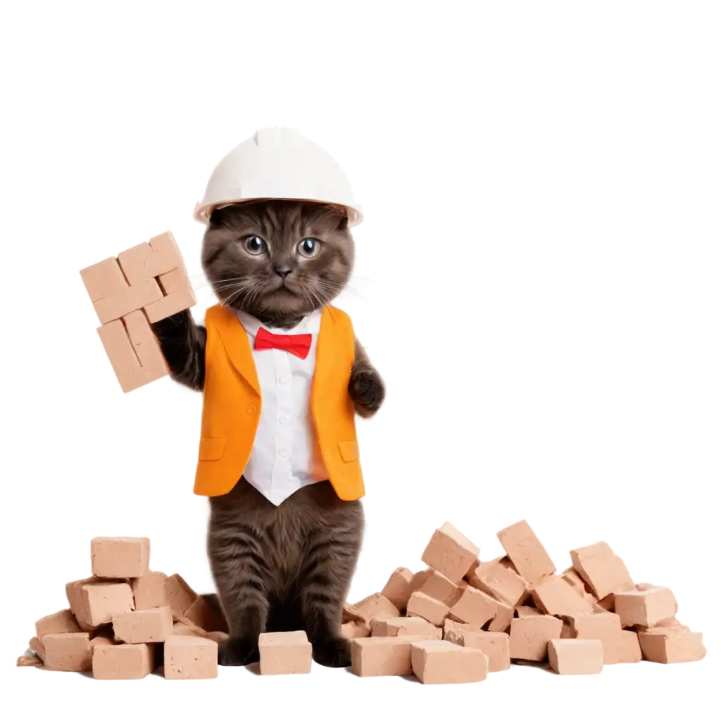 Builder-Cat-with-Helmet-and-Bricks-PNG-Image-for-ConstructionThemed-Projects