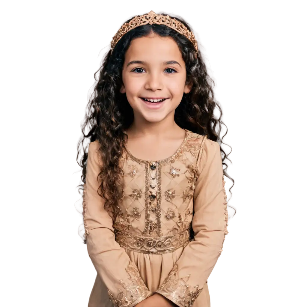 Smiling-Arabic-Girl-in-Traditional-Clothes-PNG-Image-for-Storybook-Character