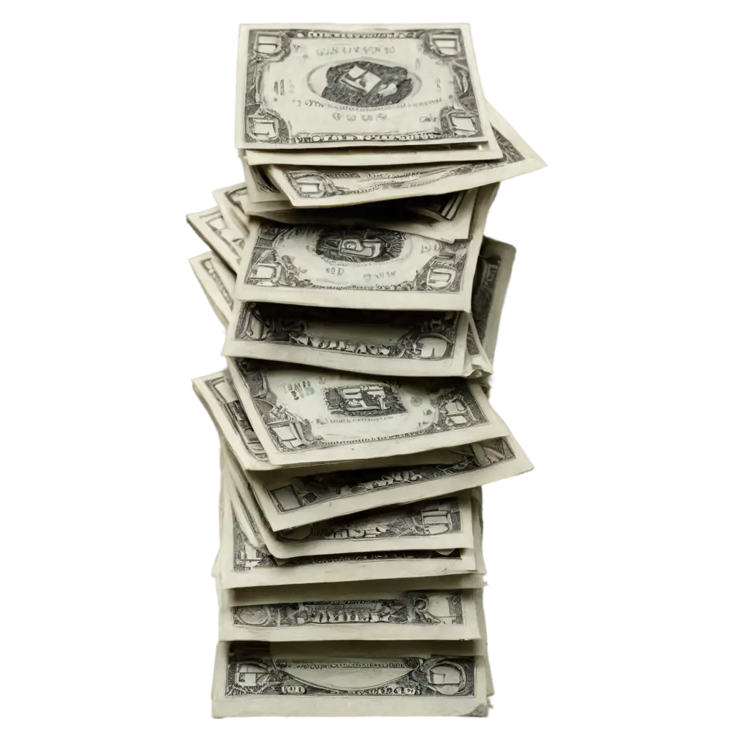 Stack-of-Five-American-Dollar-Bills-PNG-for-Clear-and-Versatile-Visuals