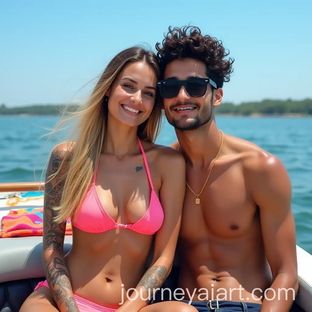 Young-Indian-Couple-Enjoying-a-Sunny-Boat-Ride-on-a-Lake