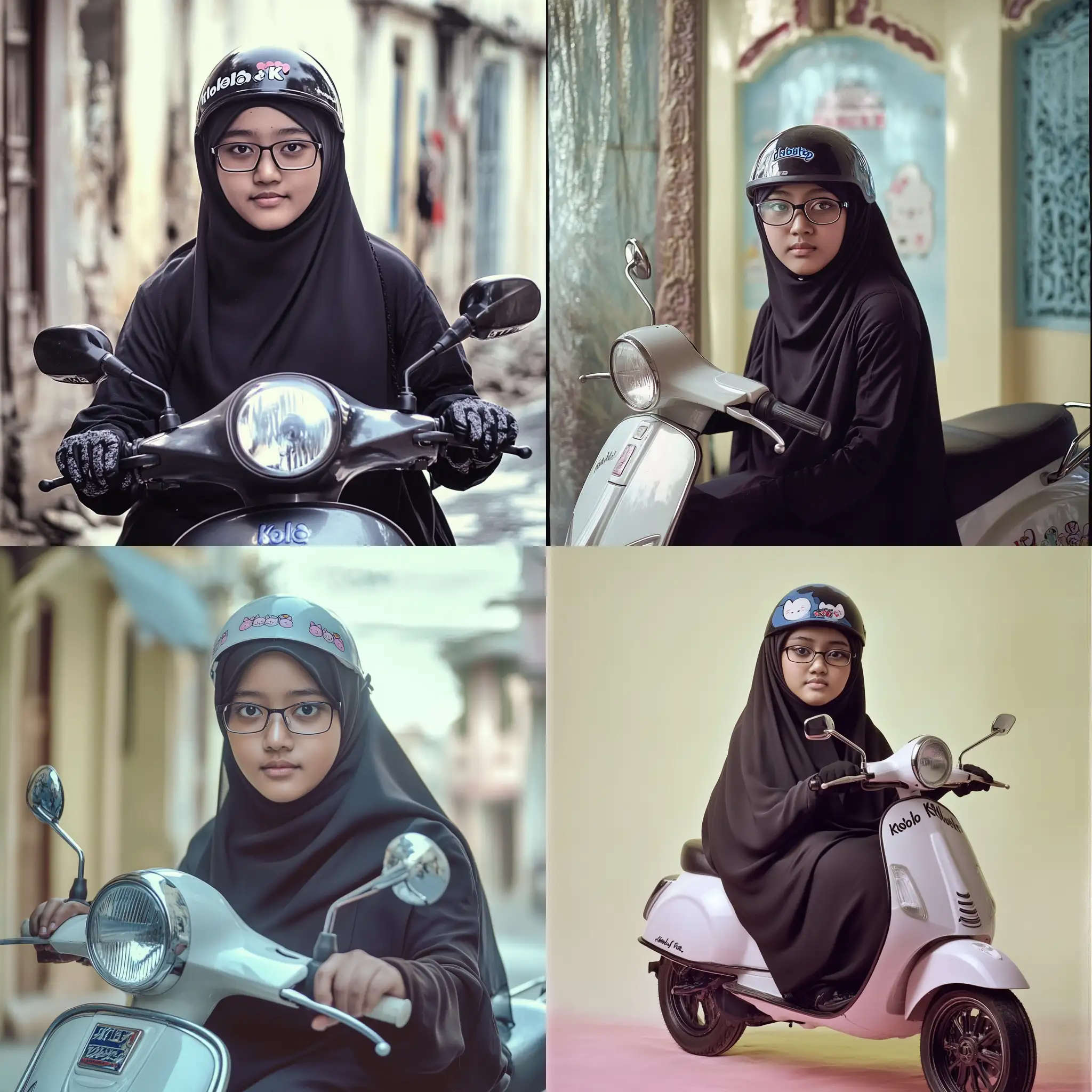 Girl-Riding-Hello-Kitty-Vespa-in-Hello-Kitty-Attire