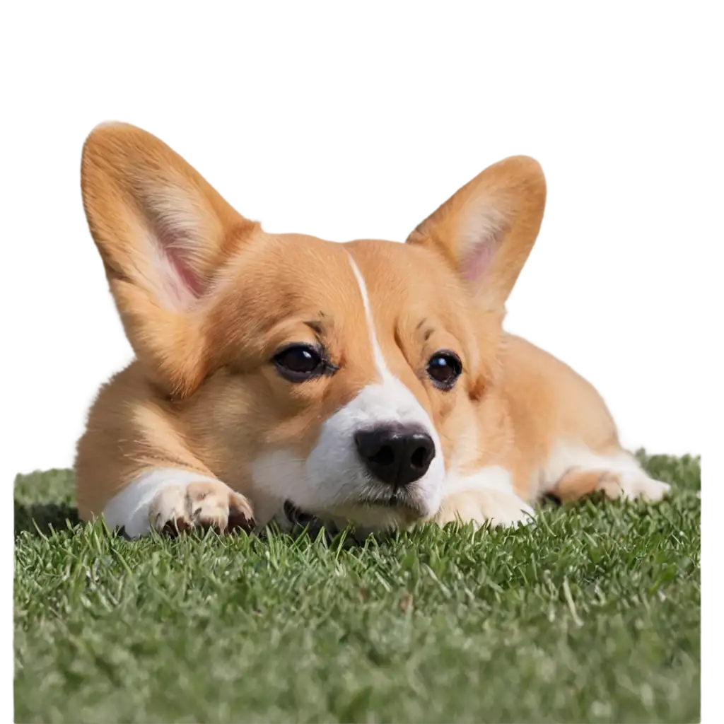 Sad-Corgi-Dog-PNG-Image-Depicting-a-Melancholic-Canine-Moment-on-Grassy-Field