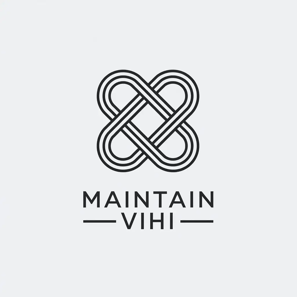 a vector logo design,with the text "maintain vihi", main symbol:Knots,Minimalistic,be used in Retail industry,clear background