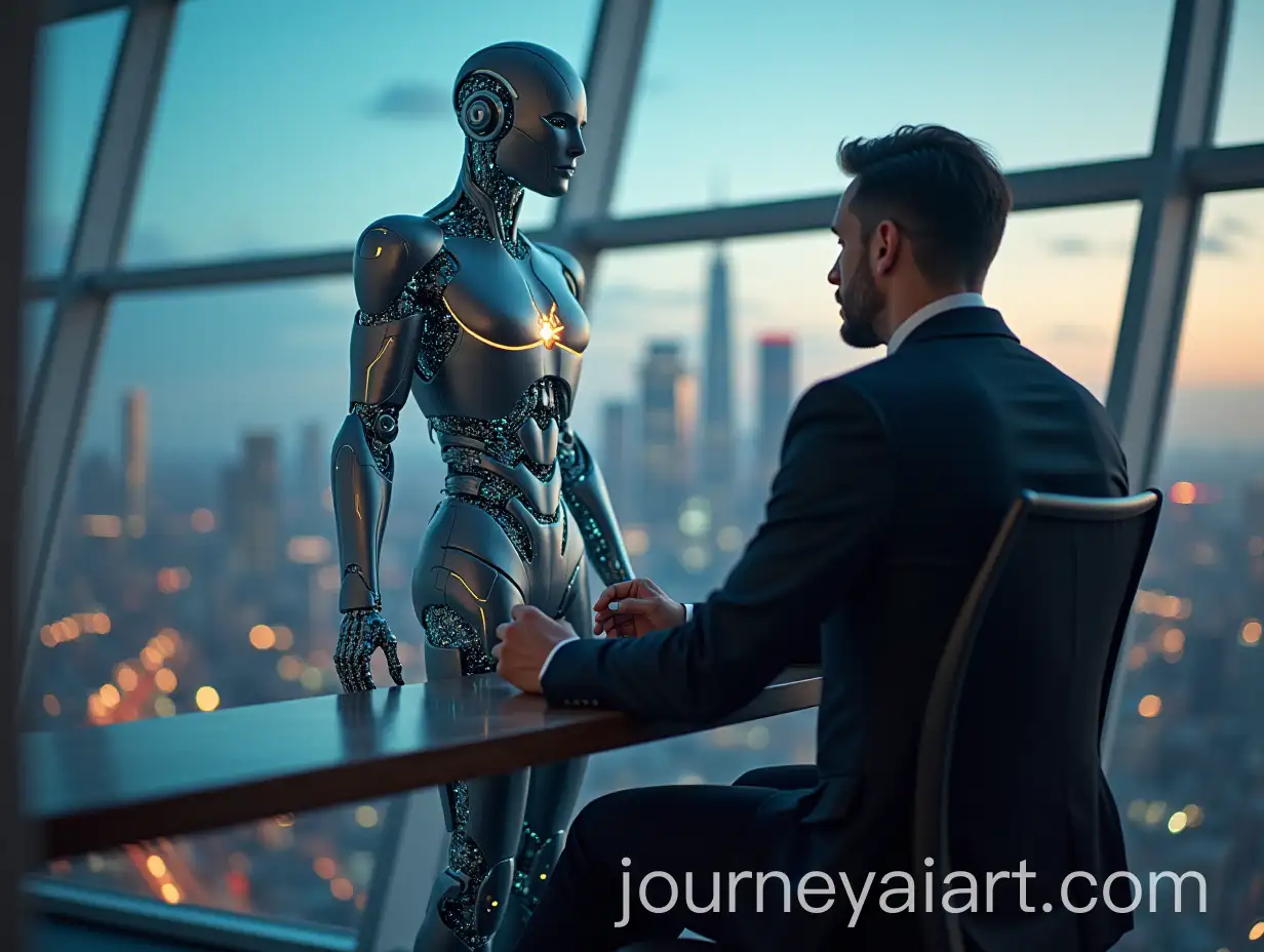 Person-and-AI-Collaborating-in-a-Futuristic-Skyline-Office