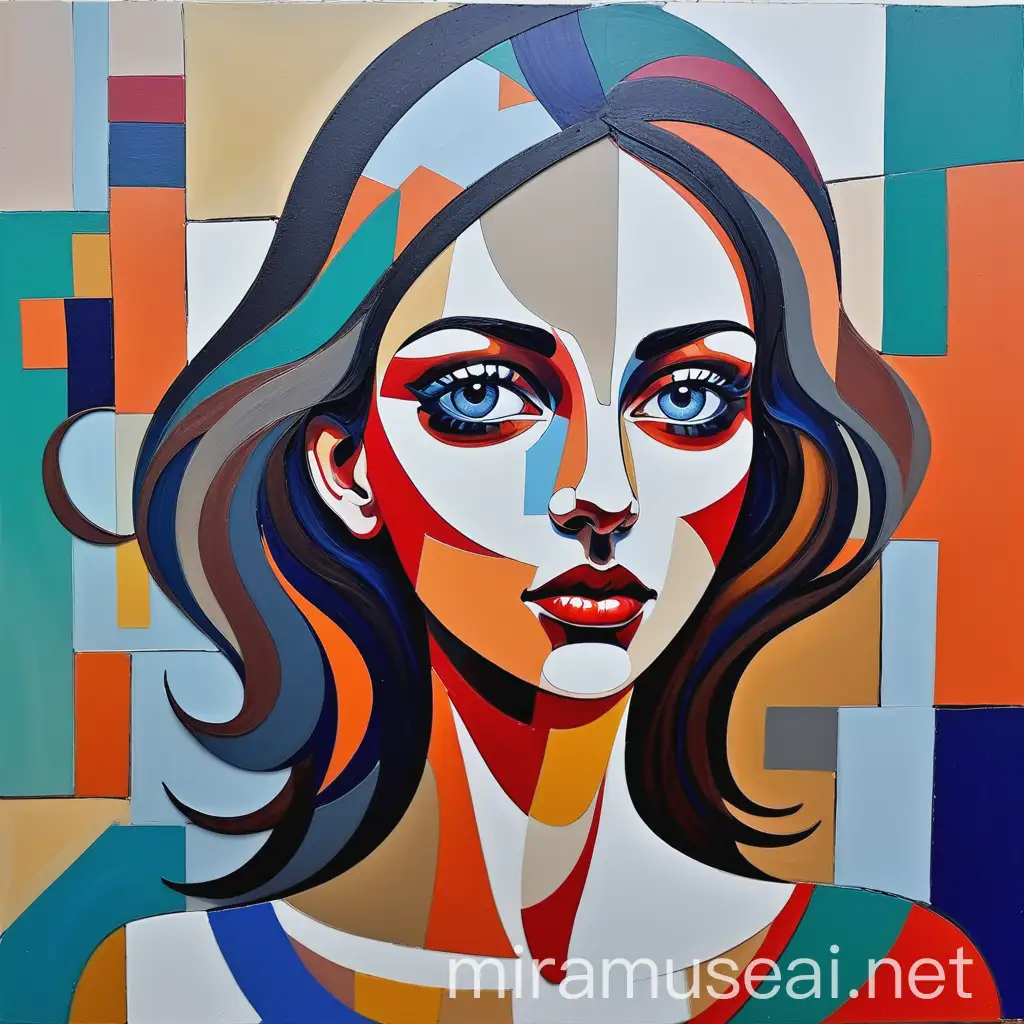 Contemporary Abstract Portrait of a Woman in an Unusual House