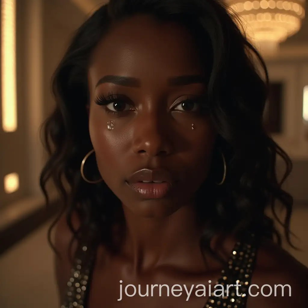 Elegant-Black-Woman-in-LuxAI-Art-Prompt-Expansionurious-Living-Room-with-Tears-in-Her-Eyes