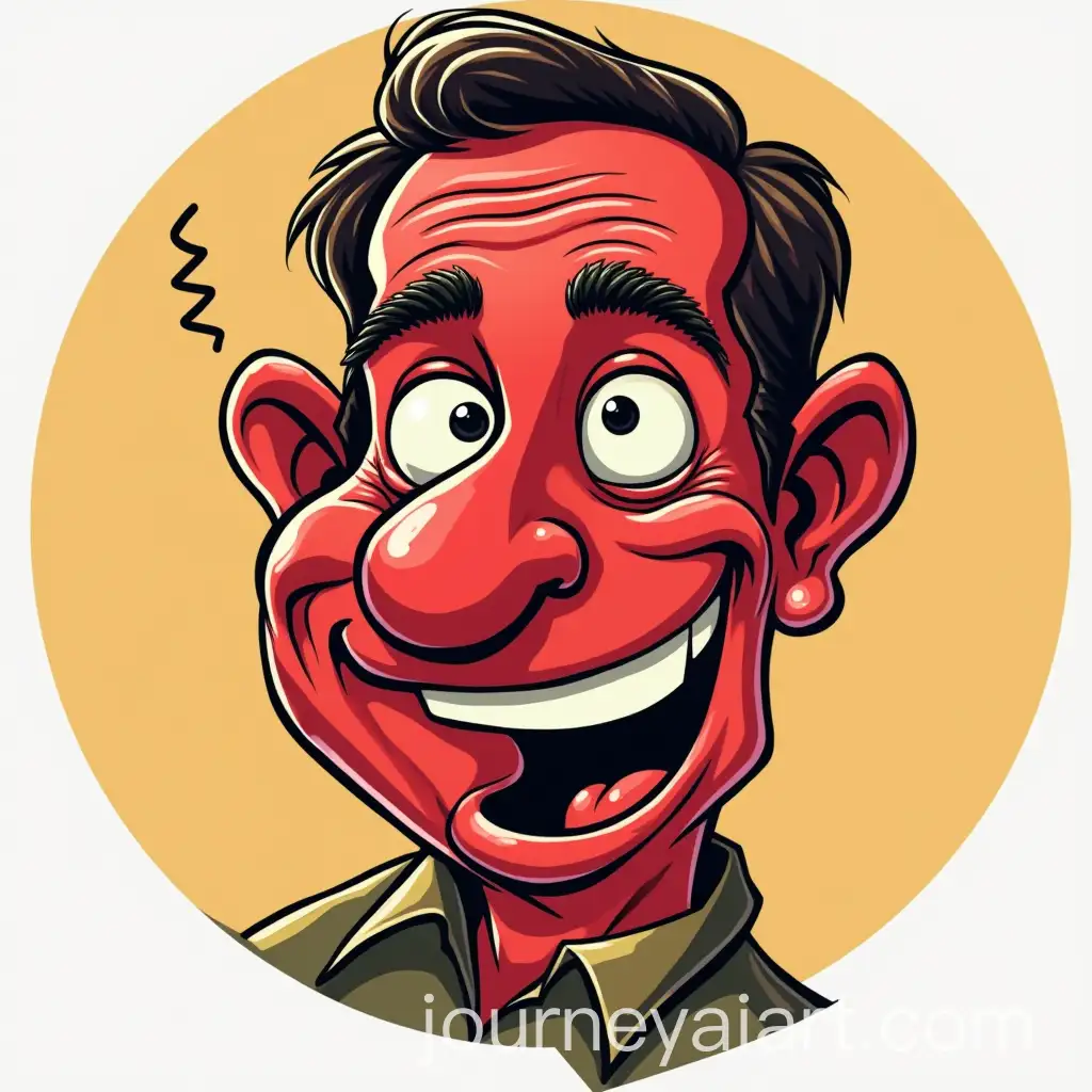 Caricature-Logo-of-a-Drunk-Man-with-a-Big-Nose-and-Red-Face