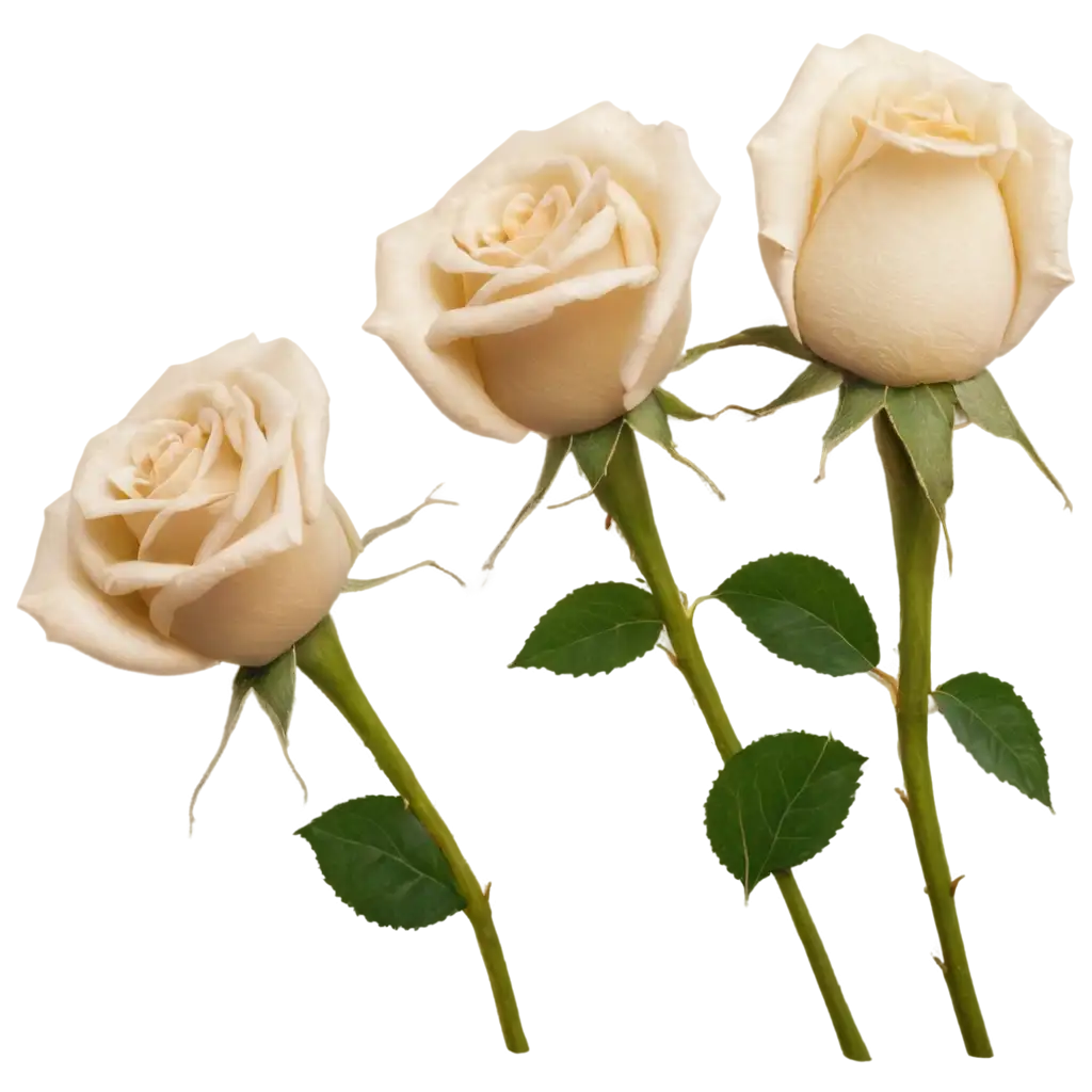 Stunning-Three-Beige-Roses-PNG-HighQuality-Imagery-for-Diverse-Applications