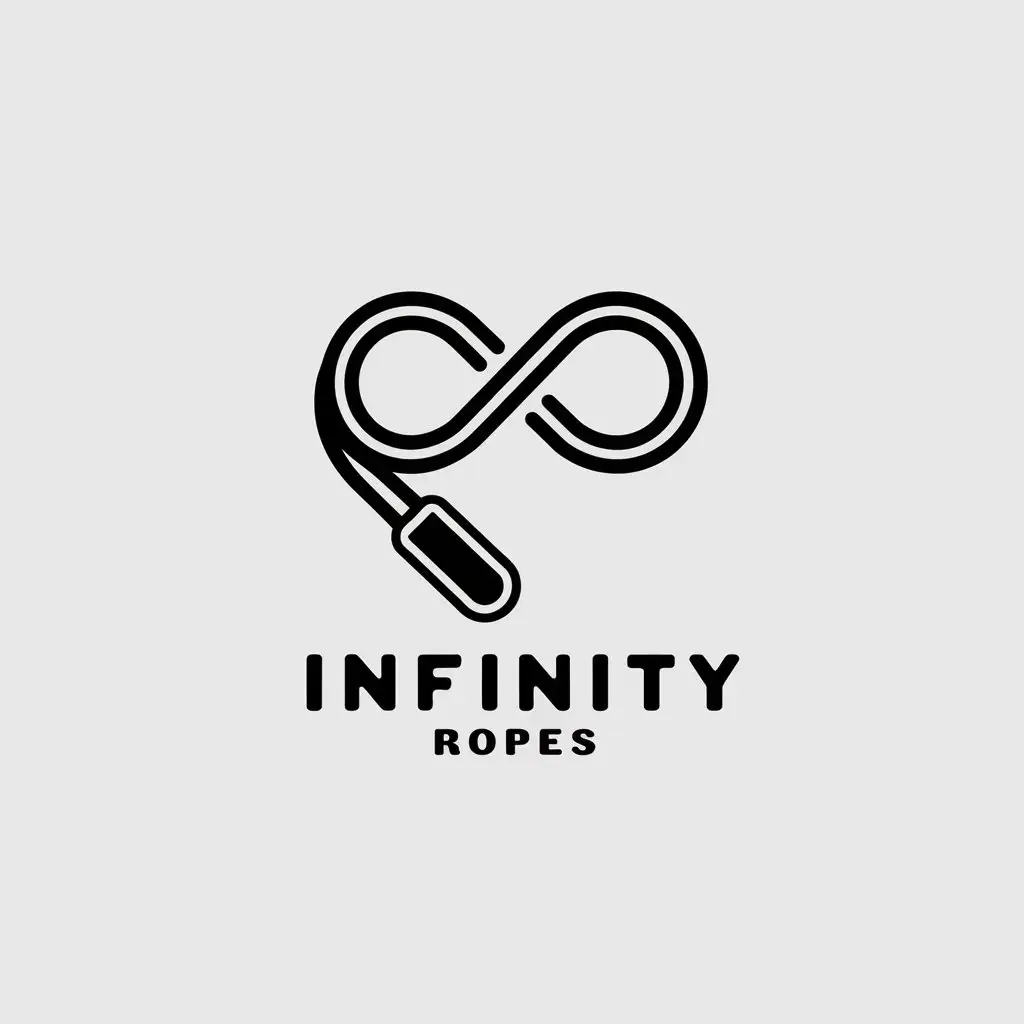 LOGO Design for Infinity Ropes Minimalistic Jump Rope in Infinity Symbol for Technology Industry