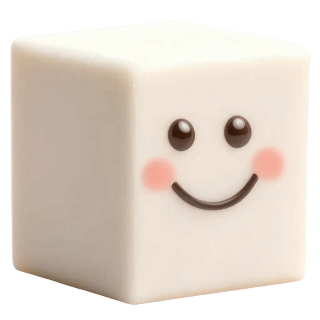 a cute sugar cube cartoon