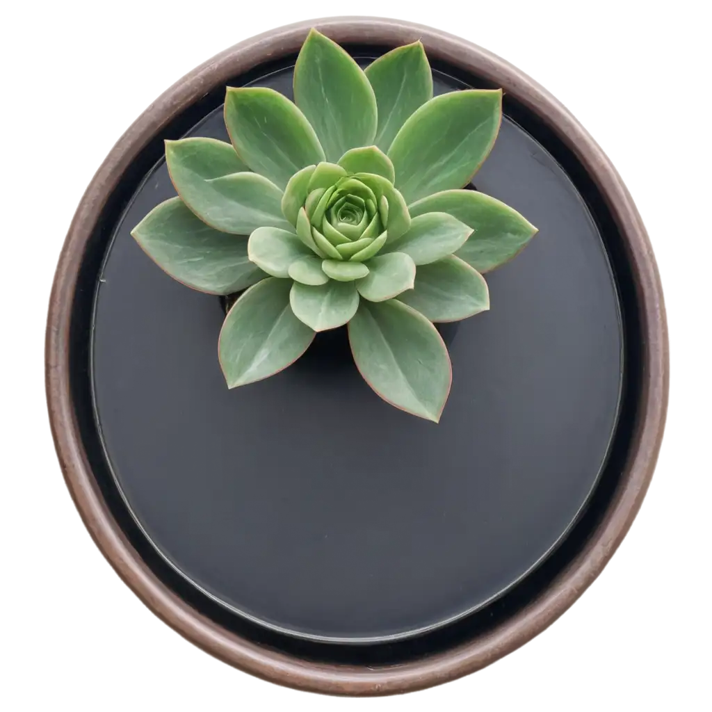 HighQuality-PNG-Image-of-a-Small-Pot-with-Succulent-Plant-Viewed-from-Above