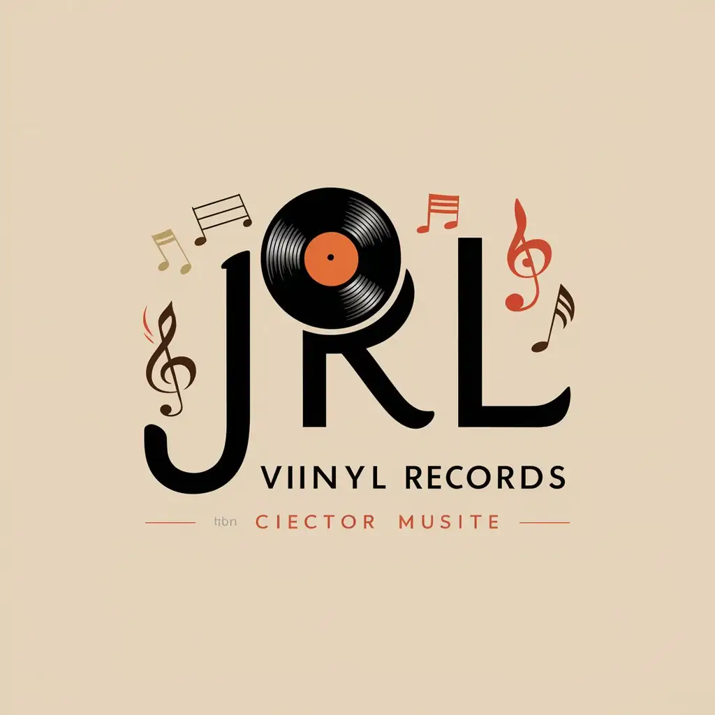 LOGO-Design-For-JRL-Vintage-Vinyl-Records-with-Handwritten-Font-and-Music-Elements