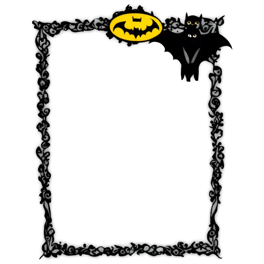 Creative-Bat-Frame-PNG-Image-for-Invitations-Enhance-Your-Event-with-Unique-Design