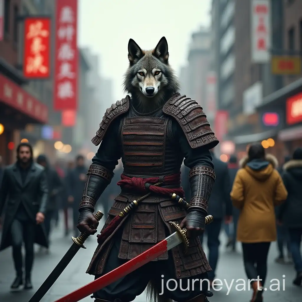 Samurai-Wolf-Warrior-in-a-Bustling-Cityscape