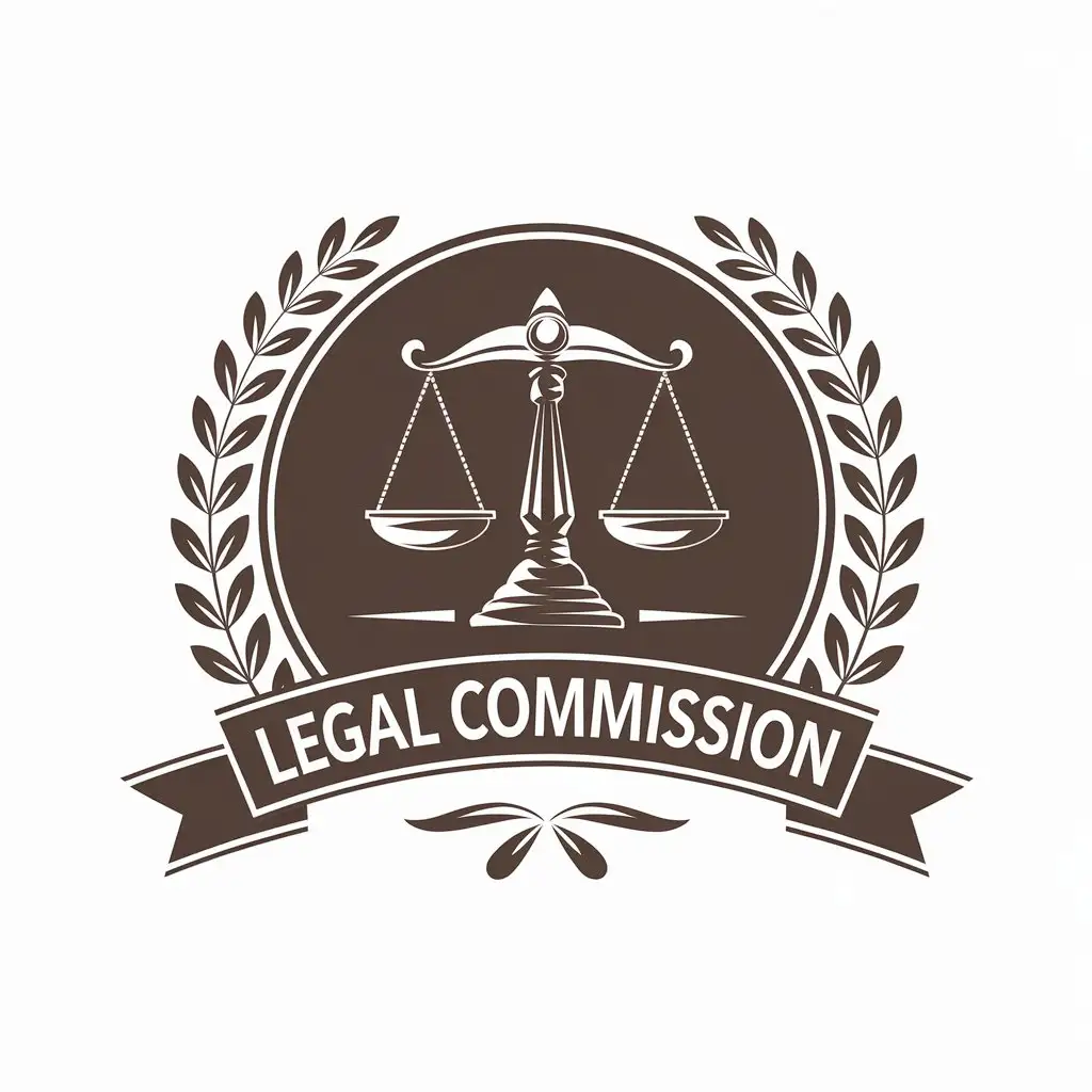 a vector logo design,with the text "legal commission", main symbol:scales of justice,Moderate,be used in Legal industry,clear background