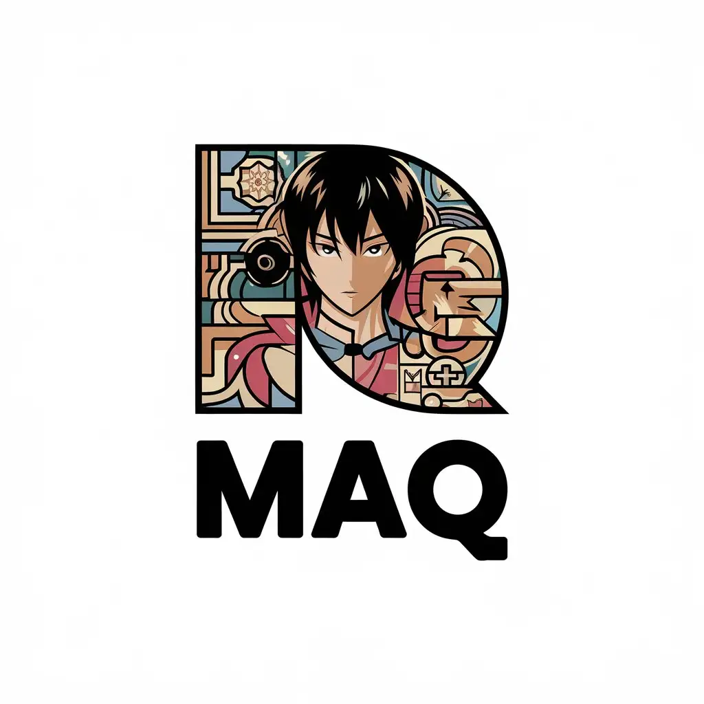 a vector logo design,with the text "MAQ", main symbol:manga, anime,complex,be used in Internet industry,clear background