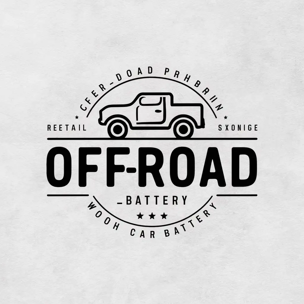 a vector logo design,with the text "offROAD", main symbol:car battery,Moderate,be used in Retail industry,clear background