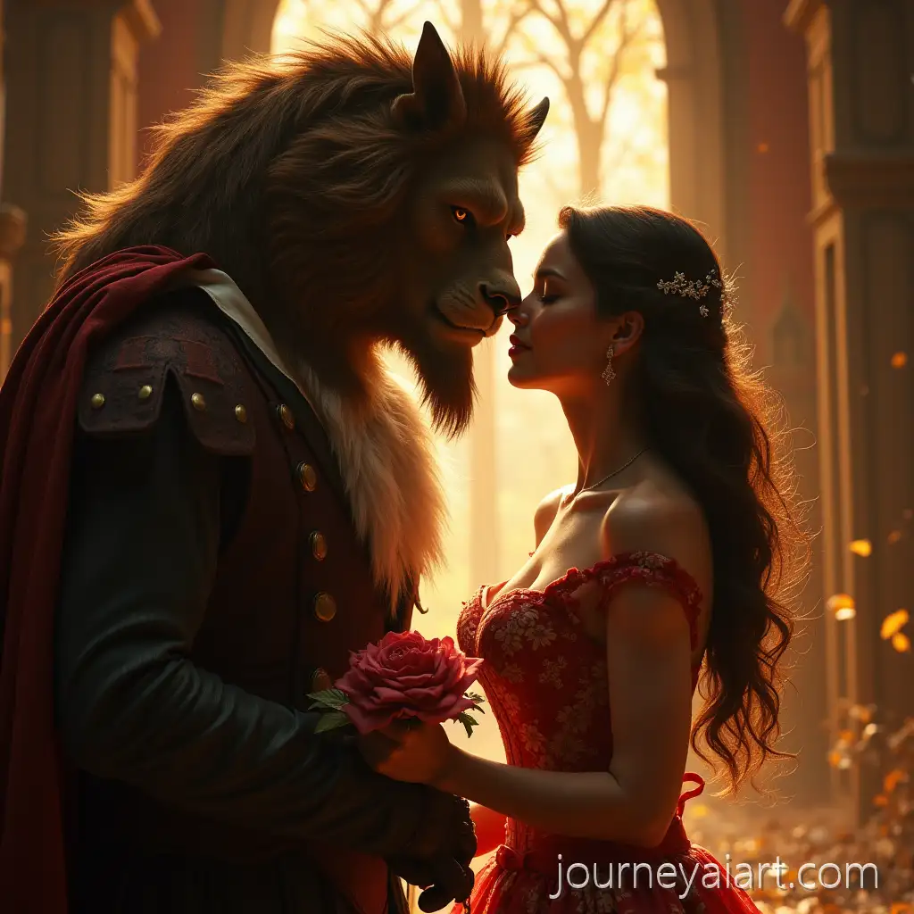 Romantic-Reimagining-of-BeautyHumanized-beauty-and-beast-and-the-Beast-with-Humanized-Characters