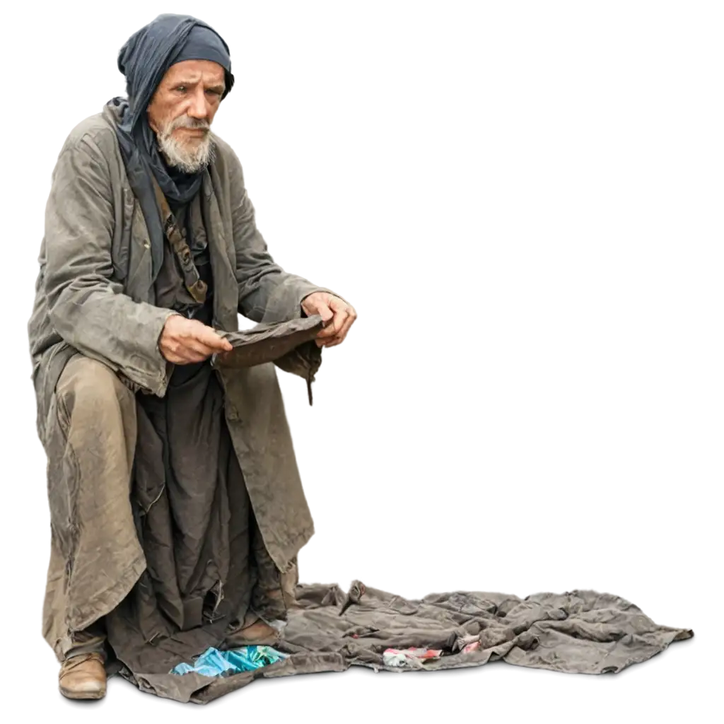 PNG-Image-of-an-Old-Beggar-in-Torn-Rags-Evoking-Despair-and-Hardship