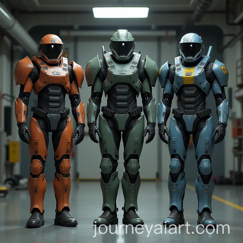 Comparison-of-T45d-T51b-and-X01-Power-Armor-Suits-in-Brotherhood-Hangar