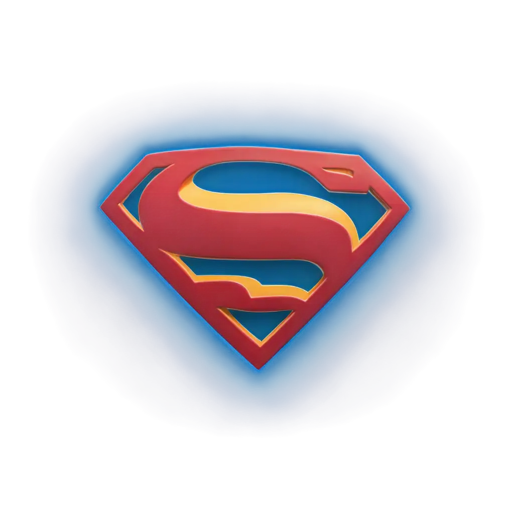 Superman logo symbol as blue in a red background