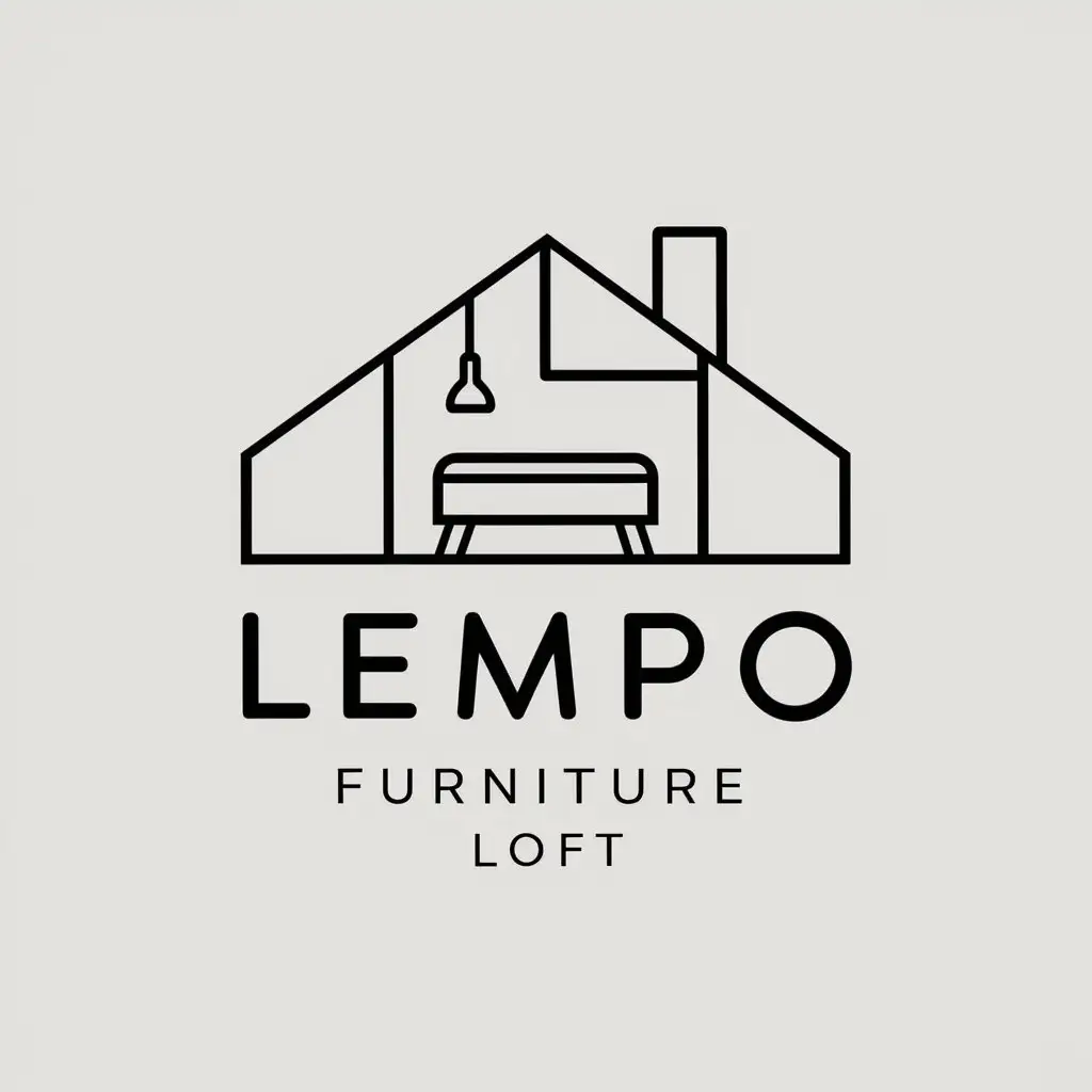 a vector logo design,with the text "lempo furniture loft", main symbol:loft furniture,Minimalistic,be used in Construction industry,clear background