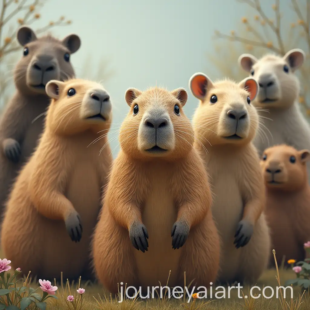 Capybara-Surrounded-by-Animal-Friends-in-a-Photorealistic-Setting
