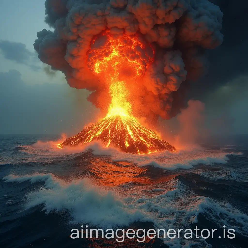 Exploding-Volcano-Colliding-with-Seawater