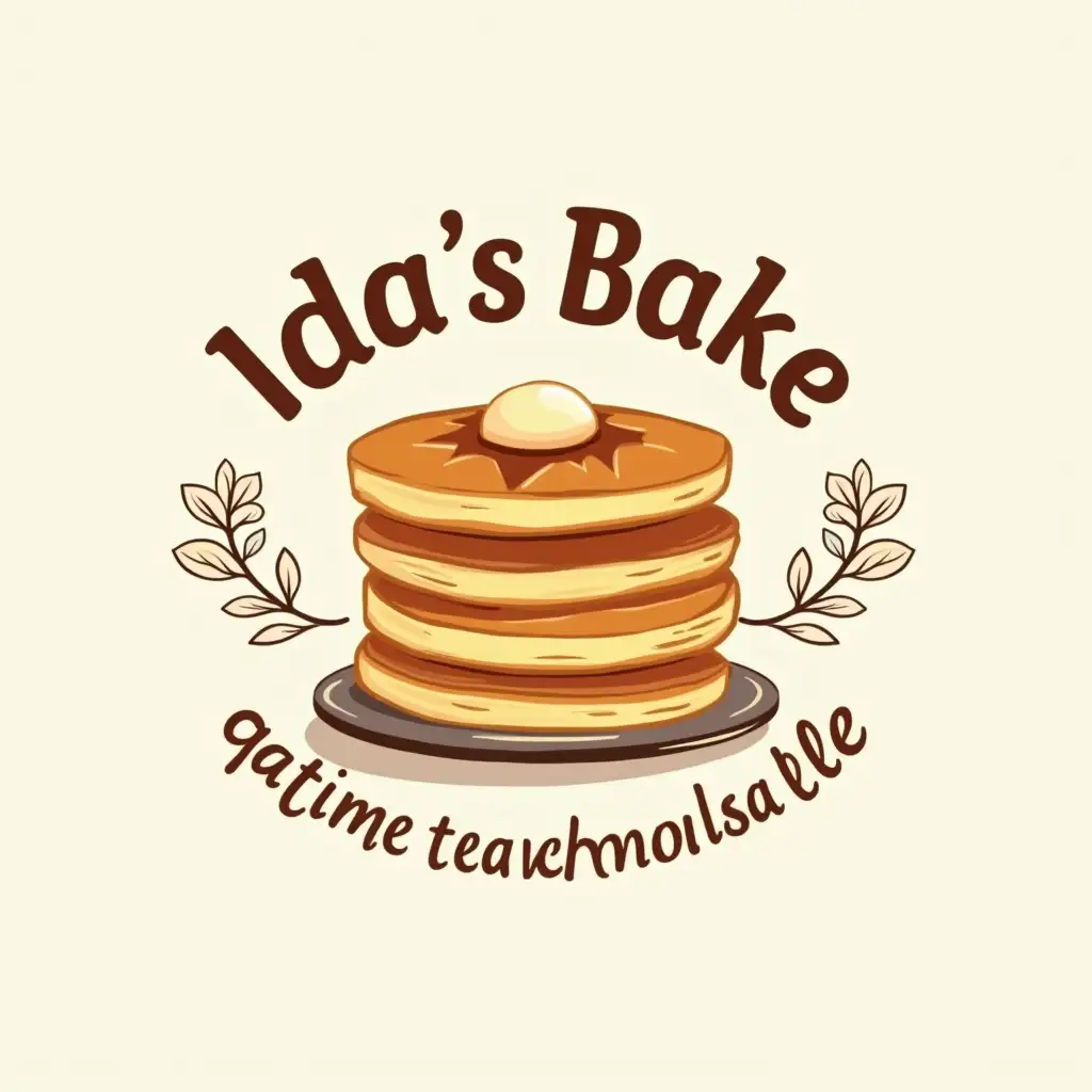 A logo for my business “Ida’s Bake - gatime tradicionale” traditional cooking business, pancakes, pies...