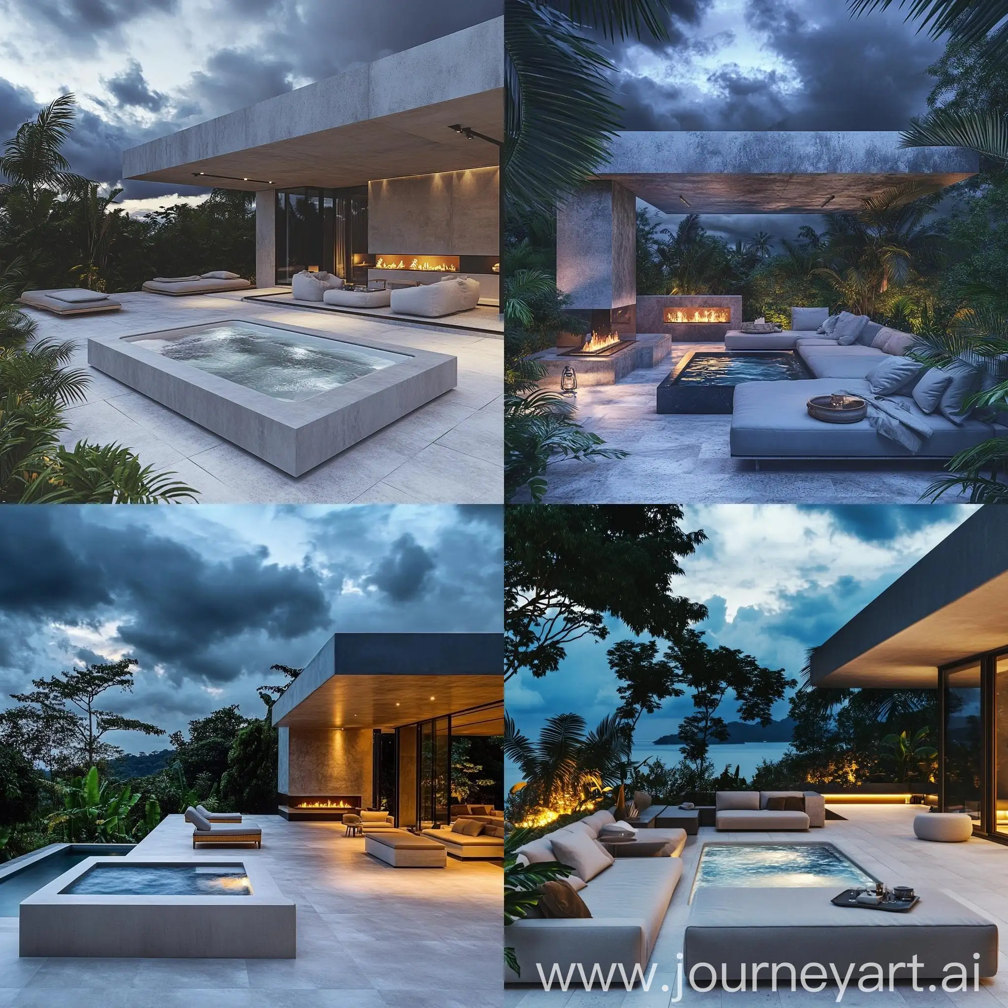 Luxurious-Modern-Terrace-with-Jacuzzi-and-Tropical-Forest-View